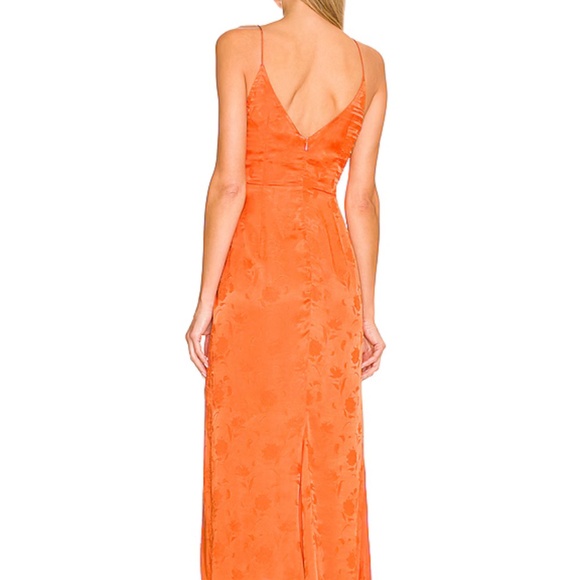 SAU LEE FRANCESCA ORANGE FLORAL JACQUARD MIDI DRESS, WOMEN'S SIZE 4 - Picture 5 of 10